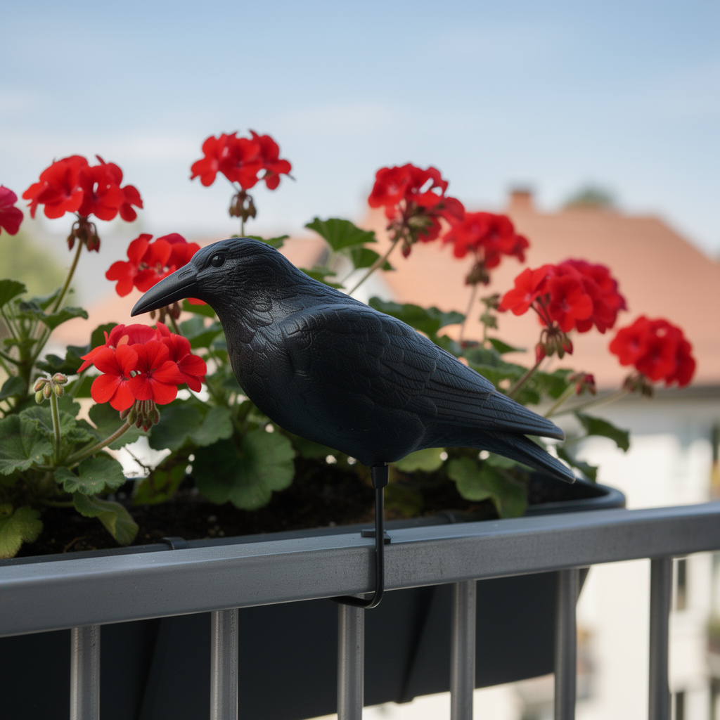 Rabenattrappe Blumenkasten