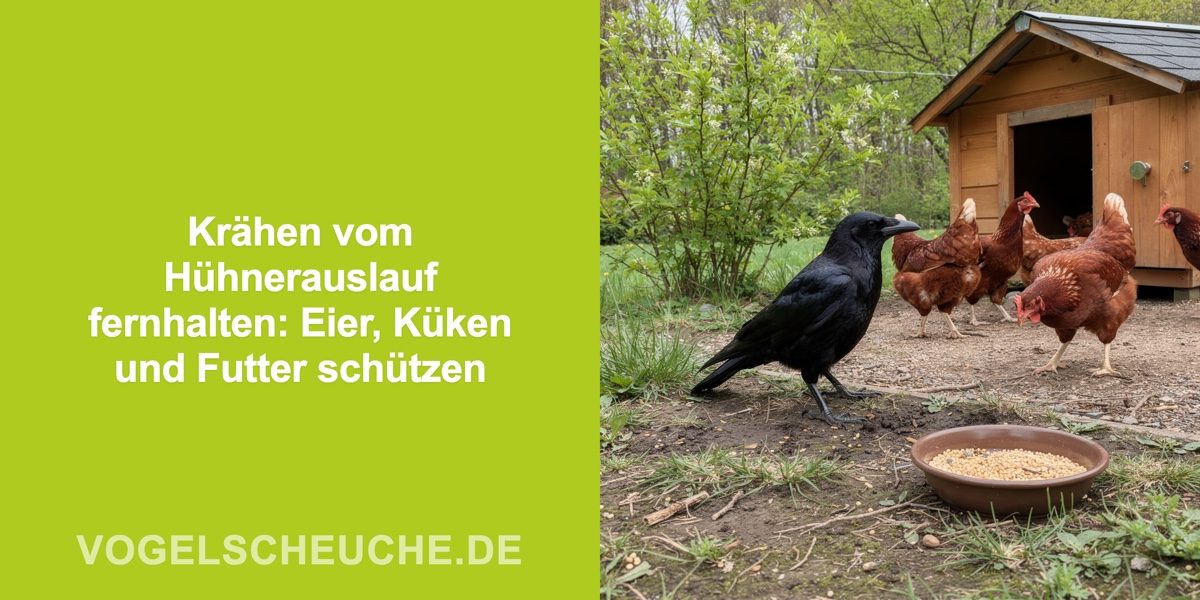 Krähen vom Hühnerauslauf fernhalten