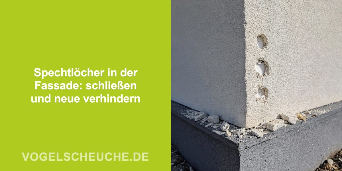 Spechtlöcher in der Fassade